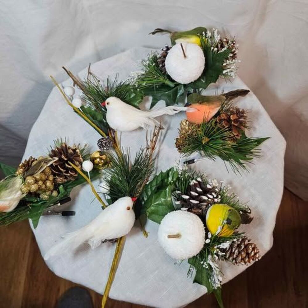 Bird And Greenery Christmas Tree Ornaments Decorations